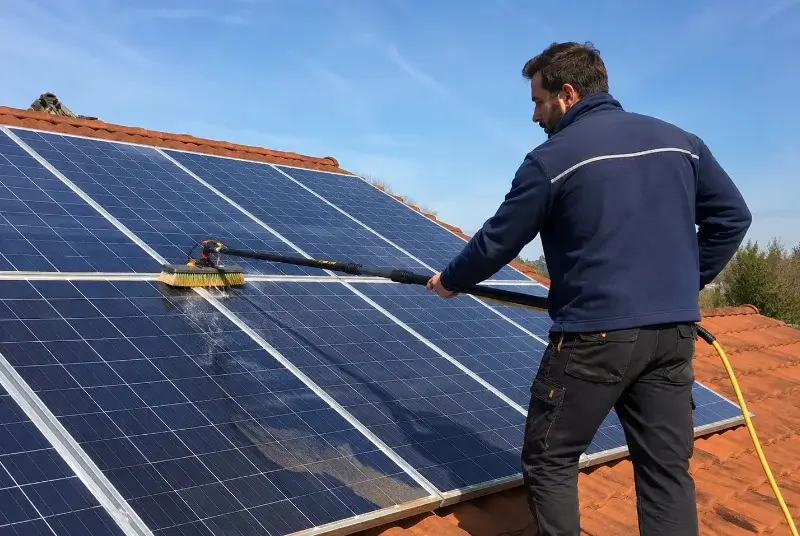 Nettoyage et entretien de panneaux solaires à Courmangoux